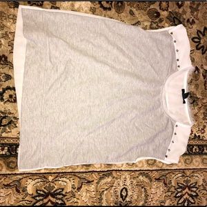 white sleeveless shirt